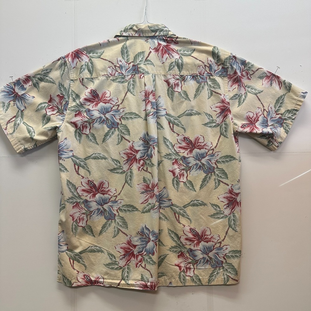 Cooke Street Honolulu Hawaiian Aloha Shirt L Cotton  Tropical Cream Vtg 90s-Y2K - Picture 7 of 7